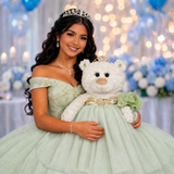 20" Quince White Bear With Embroidery "Mis 15 Anos" - B16631-8 (Pistachio)