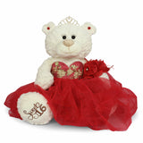 20" Sweet 16 White Bear With Embroidery "Sweet 16" - B16631A-14G Red With Gold Trim