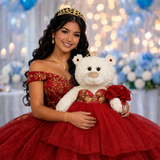 20" White Bear - B16631N-14G Red With Gold Trim
