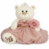 20" Sweet 16 White Bear With Embroidery "Sweet 16" - B16631A-30M Rose Gold