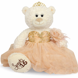 20" Sweet 16 White Bear With Embroidery "Sweet 16" - B16631A-34G Champagne