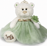 20" Sweet 16 White Bear With Embroidery "Sweet 16" - B16631A-35 Sage Green