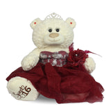 20" Sweet 16 White Bear With Embroidery "Sweet 16" - B16631A-7 Burgundy
