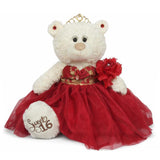 20" Sweet 16 White Bear With Embroidery "Sweet 16" - B16631A-7G Burgundy With Gold Trim