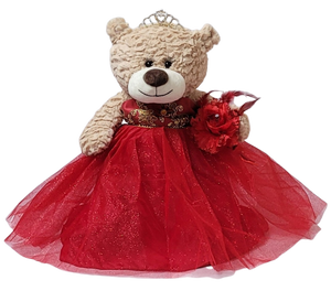 20" Sweet 16 Light Brown Bear With Embroidery "Sweet 16"- B16632A-14G Red With Gold Trim
