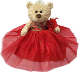 20" Quince Light Brown Bear With Embroidery "Mis 15 Anos" - B16632-14G Red With Gold Trim
