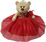 20" Quince Light Brown Bear With Embroidery "Mis 15 Anos" - B16632-14G Red With Gold Trim