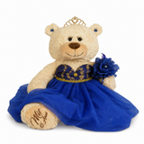 20" Quince Light Brown Bear With Embroidery "Mis 15 Anos" - B16632-15G Royal Blue With Gold Trim