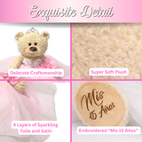 20" Quince Light Brown Bear With Embroidery "Mis 15 Anos" - B16632-3 Pink