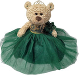 20" Quince Light Brown Bear With Embroidery "Mis 15 Anos" - B16632-33G  Emerald Green