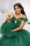 20" Quince Light Brown Bear With Embroidery "Mis 15 Anos" - B16632-33G  Emerald Green