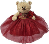 20" Quince Light Brown Bear With Embroidery "Mis 15 Anos" - B16632-7G Burgundy With Gold Trim