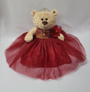 20" Quince Light Brown Bear With Embroidery "Mis 15 Anos" - B16632-7G Burgundy