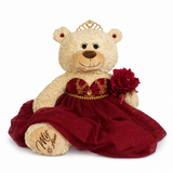 20" Quince Light Brown Bear With Embroidery "Mis 15 Anos" - B16632-7G Burgundy With Gold Trim