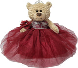 20" Quince Light Brown Bear With Embroidery "Mis 15 Anos" - B16632-7 Burgundy