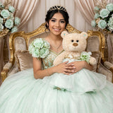 20" Quince Light Brown Bear With Embroidery "Mis 15 Anos" - B16632-8 (Pistachio)