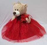 20" Light Brown Bear - B16632N-14G Red With Gold Trim