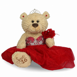 20" Sweet 16 Light Brown Bear With Embroidery "Sweet 16"- B16632A-14 Red