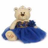 20" Sweet 16 Light Brown Bear With Embroidery "Sweet 16"- B16632A-15G Royal Blue With Gold Trim