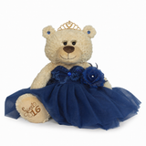 20" Sweet 16 Light Brown Bear With Embroidery "Sweet 16"- B16632A-16 Navy Blue