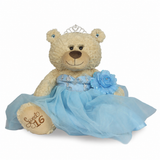 20" Sweet 16 Light Brown Bear With Embroidery "Sweet 16"- B16632A-4 Baby Blue