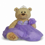 20" Sweet 16 Light Brown Bear With Embroidery "Sweet 16"- B16632A-5 Lavender