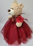 20" Light Brown Bear - B16632N-7G  Burgundy With Gold Trim