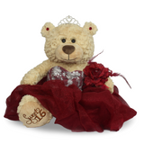 20" Sweet 16 Light Brown Bear With Embroidery "Sweet 16"- B16632A-7 Burgundy
