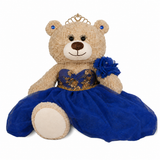 20" Light Brown Bear - B16632N-15G Royal Blue With Gold Trim