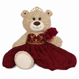 20" Light Brown Bear - B16632N-7G  Burgundy With Gold Trim