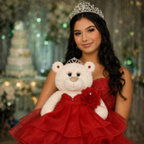 20" Quince White Bear With Embroidery "Mis 15 Anos" - B16831-14 Red