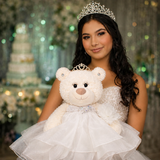 20" Quince White Bear With Embroidery "Mis 15 Anos" - 16831-1 White