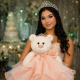 20" Quince White Bear With Embroidery "Mis 15 Anos" - B16831-29 Blush