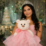 20" Quince White Bear With Embroidery "Mis 15 Anos" - B16831-3 Pink