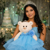 20" Quince White Bear With Embroidery "Mis 15 Anos" - B16831-4 Light Blue