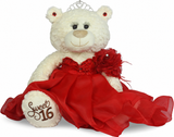 20" Sweet 16 White Bear With Embroidery "Sweet 16" - B16831A-14 Red