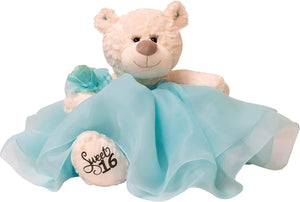 20" Sweet 16 White Bear With Embroidery "Sweet 16" - B16831A-23 Aqua
