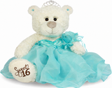 20" Sweet 16 White Bear With Embroidery "Sweet 16" - B16831A-23 Aqua