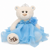 20" Sweet 16 White Bear With Embroidery "Sweet 16" - B16831A-4 Light Blue