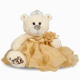 20" Sweet 16 White Bear With Embroidery "Sweet 16" - B16831A-6 Gold