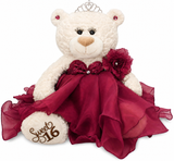 20" Sweet 16 White Bear With Embroidery "Sweet 16" - B16831A-7 Burgundy