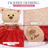20" Quince Light Brown Bear With Embroidery "Mis 15 Anos" - B16632-14G Red With Gold Trim