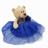 20" Quince Light Brown Bear With Embroidery "Mis 15 Anos" - B16632-15G Royal Blue With Gold Trim