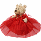 20" Quince Light Brown Bear With Embroidery "Mis 15 Anos" - B16632-14G Red With Gold Trim