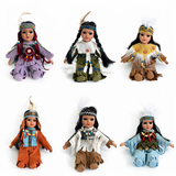 8" Porcelain Indian Doll "Little Cubs" (Set Of 12, 6 Asst'd) D08783K