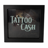 5.9"+2"+5.9" Wooden Coin Box - Tattoo Cash BY Collin Bogle DBV08151A-B