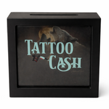 5.9"+2"+5.9" Wooden Coin Box - Tattoo Cash BY Collin Bogle DBV08151A-B