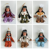 8" Porcelain Indian Doll "Little Cubs" (Set Of 12, 6 Asst'd) D08783K