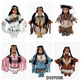 10" Porcelain Indian Doll, Little Cubs(Set Of 6 Asst'd)D10705K