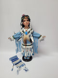 16" PORCELAIN INDIAN DOLL D16671, AQUENE